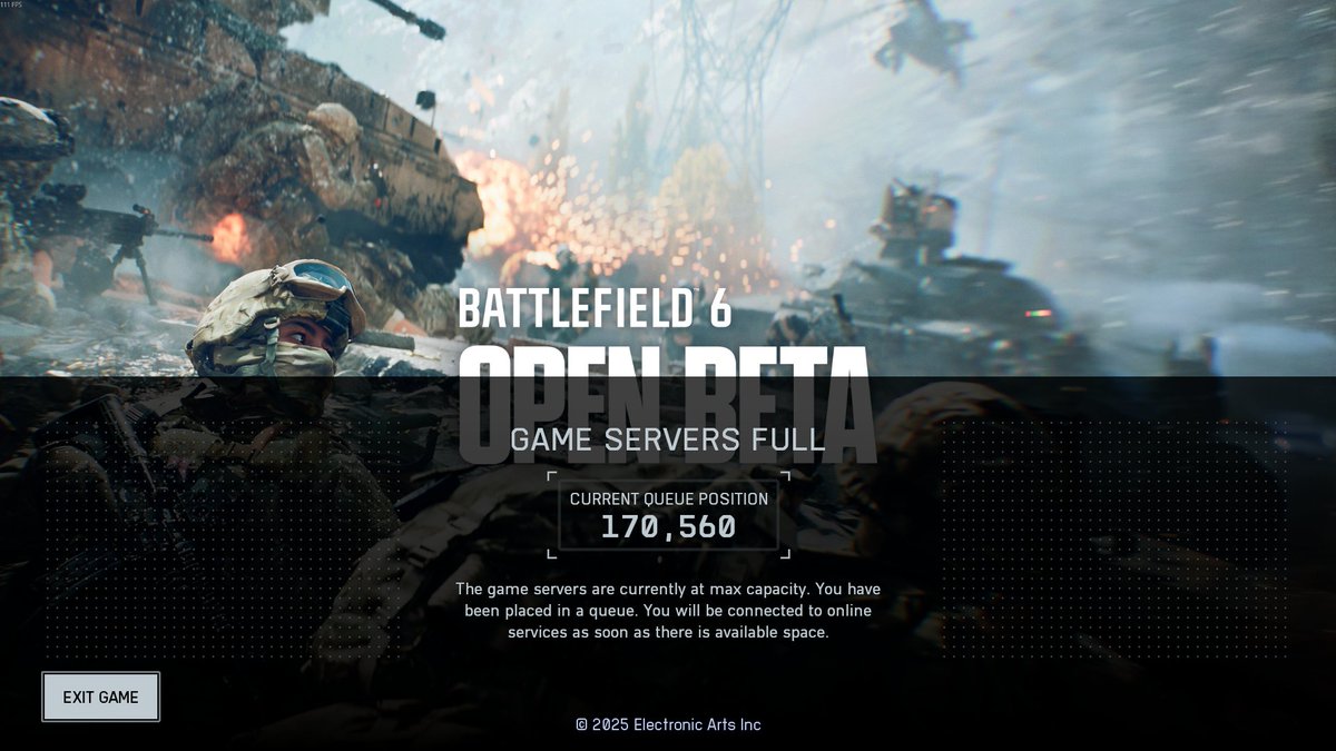 dp_UAE's tweet photo. What do you mean 170K long queue 🙃 #Battlefield6 https://t.co/v39SvOe4wO