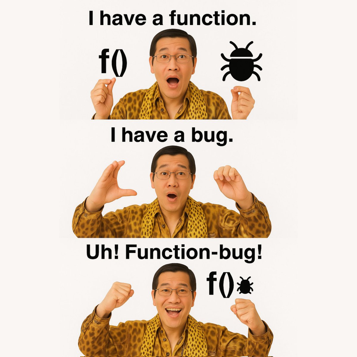 git_fun's tweet image. How would a coder see the PPAP song ?