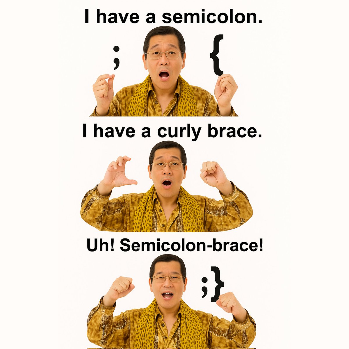 git_fun's tweet image. How would a coder see the PPAP song ?