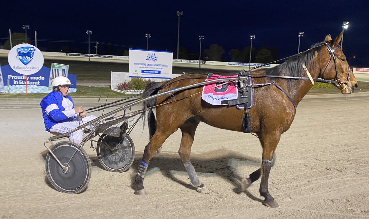 Danny Bouchea 6yo SCAR (owned/trained/driven by Robert Young) has his 10th career win and third on the track in the ALFREDTON LAUNDRY TROT <a href="/Bdtc150/">Ballarat & District Trotting Club</a> Now heads to a final at Kilmore next Thursday.