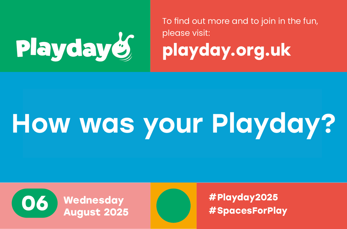 NationalPlayday's tweet photo. 🎉 Did you have fun at #Playday2025 yesterday?

If you hosted a Playday event, we’d love to hear how it went! 💬

Please take a few minutes to fill in our short survey and help us make Playday even better:
👉 https://t.co/3g4Ddu0FyG

Thank you for being part of the fun! 🌈🎈 https://t.co/RDzUI9ZP1J