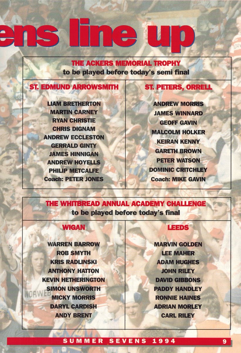 Today in 1994: The current CEO of Wigan, a member of the RFL board and coach of the British &amp; Irish Lions, Oldham's boss and Eddie Rombo! It's the Summer Sevens at Central Park. #RugbyLeague