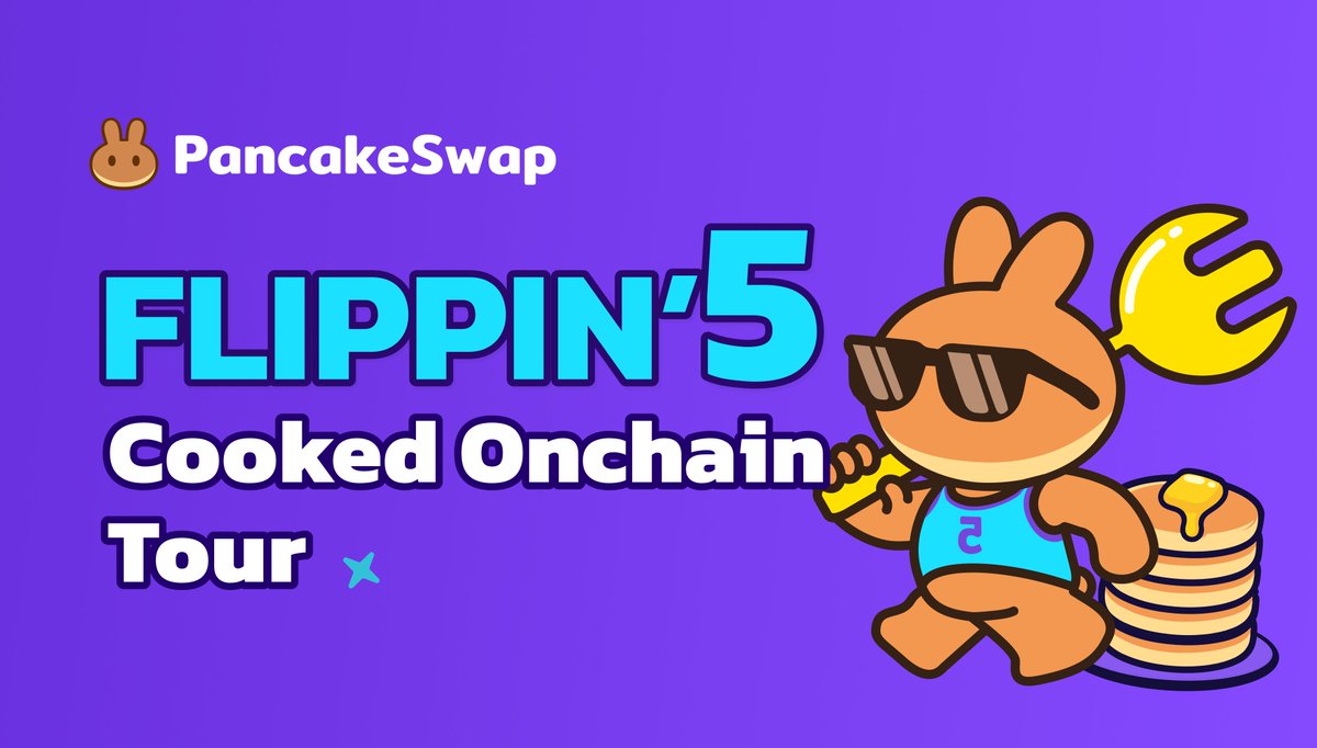 PancakeSwap's tweet photo. 🎂 PancakeSwap's Flippin'5

We're hitting the road with the Cooked Onchain Tour, community birthday meet-ups to celebrate 5 years of flipping!

Starting in Japan, then India, Indonesia &amp; Vietnam

Come celebrate with us → https://t.co/1ft95UjMsi https://t.co/WVHY44PBhh