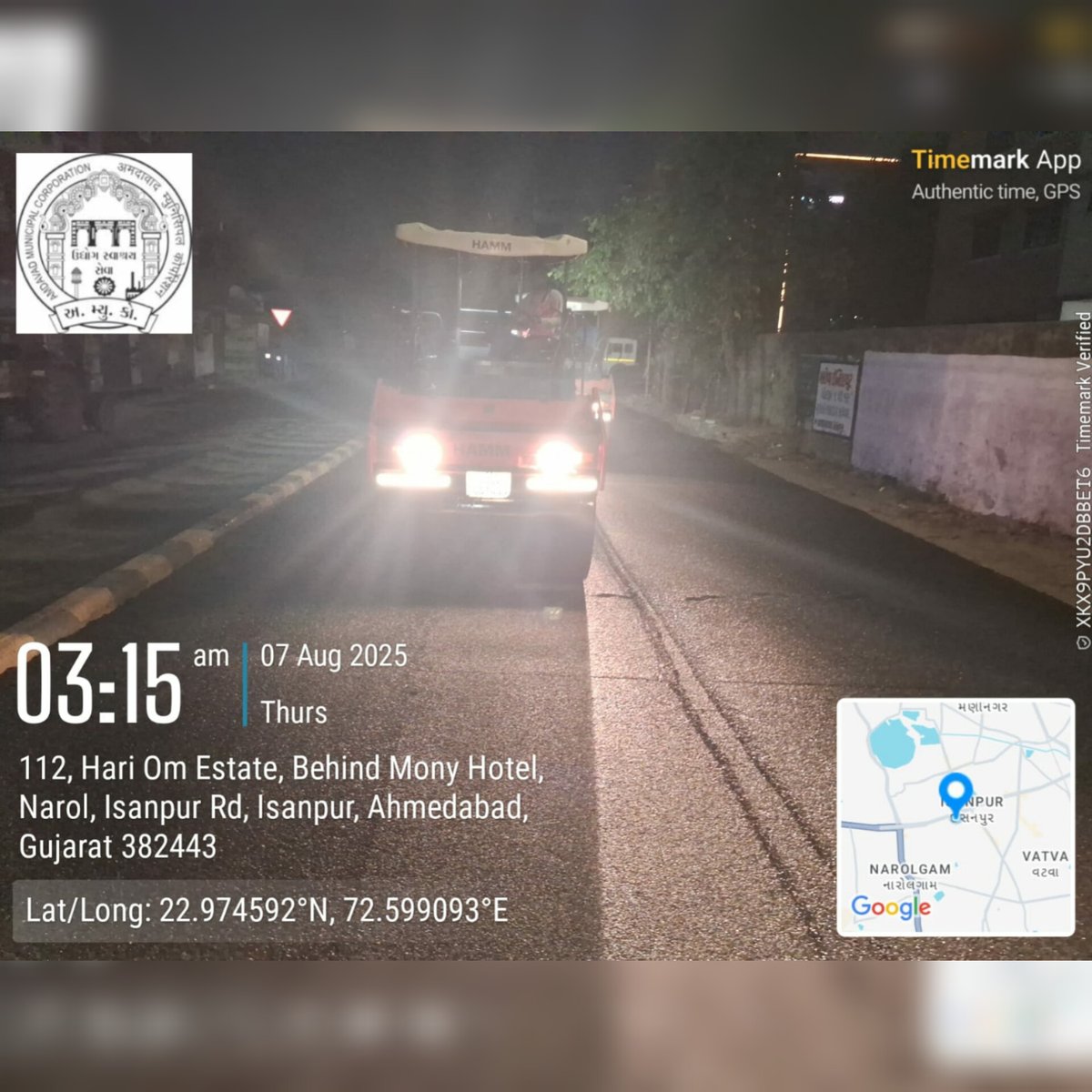 AmdavadAMC's tweet image. Jetpatcher patchwork was carried out in Isanpur Ward to quickly and effectively repair road potholes. With the use of advanced technology, AMC continues to ensure smoother, safer, and long-lasting roads across Ahmedabad.

#Jetpatcher #AMCRoadWorks #SmartCityAhmedabad…