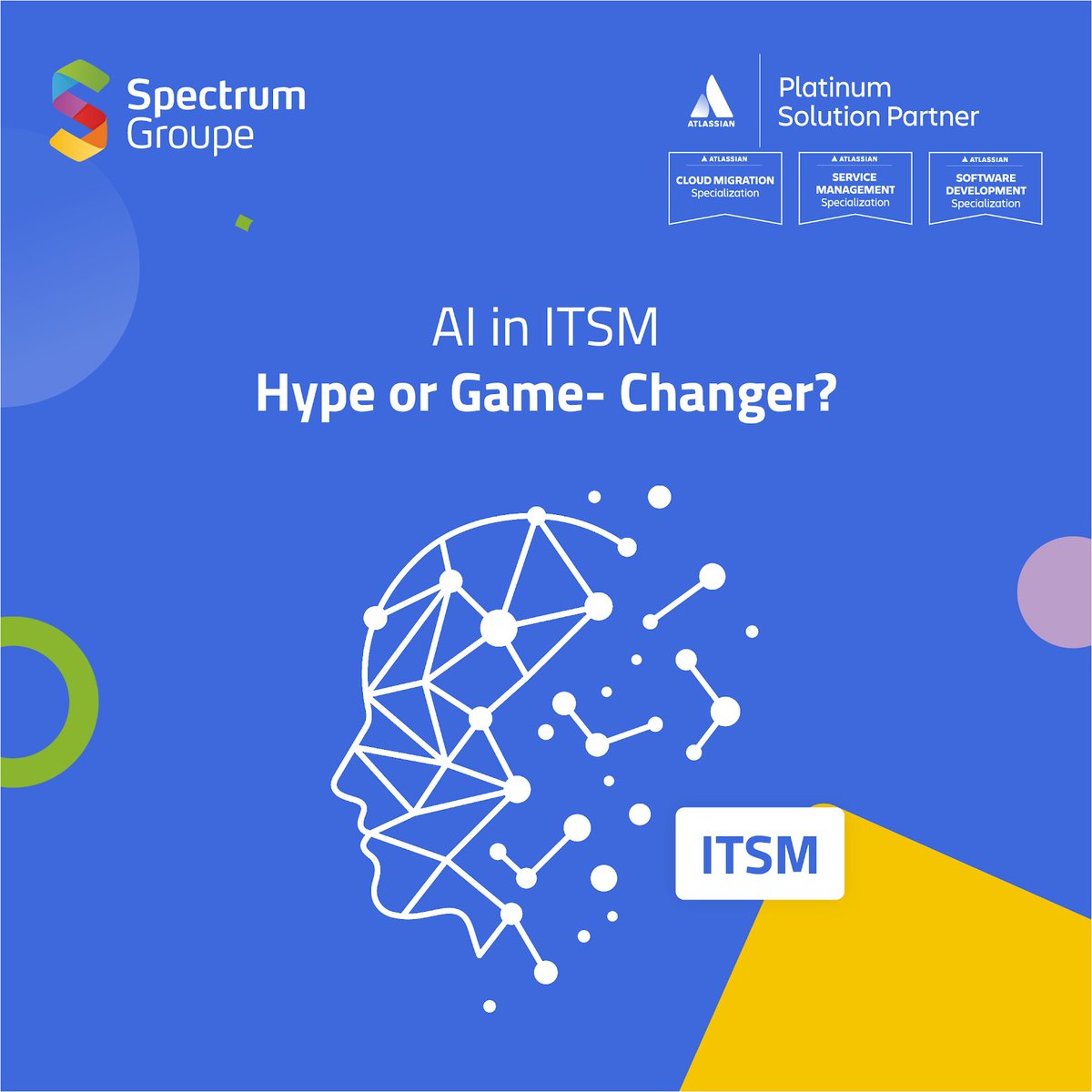 SpectrumMideast's tweet photo. 🤖 AI in ITSM: Hype or real impact?

Not about replacing humans—AI helps teams work smarter:
⚡ Auto triage
🧠 Smart suggestions
📊 Faster decisions
Jira SM + AI = serious results.
👉 https://t.co/EEuxSQRwHF
#AIinITSM #ComexOman #SpectrumGroupe #ITSM #GCCtech https://t.co/XGyi28IFP7