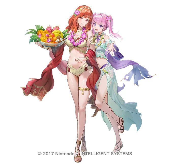 【ファイアーエムブレム ヒーローズ 】 「双界セリカ&セーラ」担当させていただきました 夏衣装らしい爽やかさ・華やかなアクセなど細かい部分までこだわっています! 水を操る二人のコンビぜひじっくり見てみてくださいね #FEヒーローズ #FEHeroes