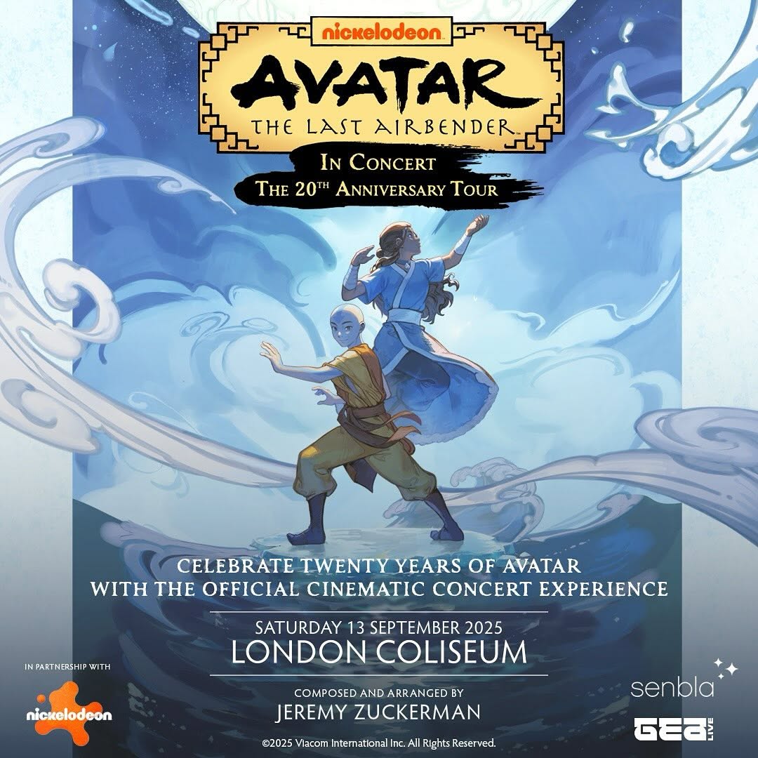 Next month - on Saturday 13th September <a href="/LondonColiseum/">London Coliseum</a> - we'll be providing the musicians for Avatar: The Last Airbender in Concert celebrating 20 years of Avatar with the official cinematic concert experience, promoted by <a href="/senbla/">SENBLA</a> and GEA Live in partnership with <a href="/Nickelodeon/">Nickelodeon</a>.