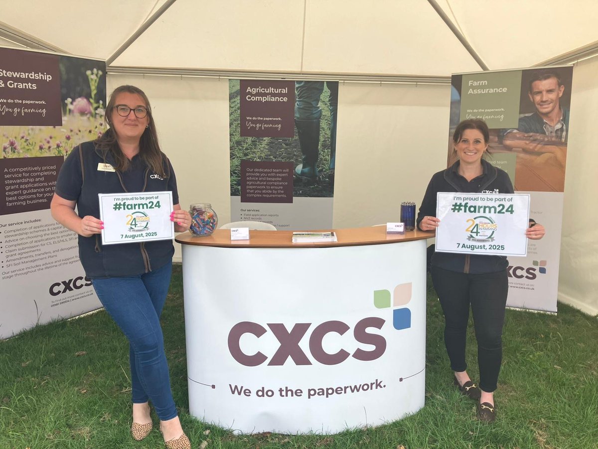 Kaz &amp; Sophie are all set up at Burwarton Show – Stand 167! 👋

We’re proud to support #Farm24 – come grab a sign, get your photo taken &amp; show your support for British farming 🇬🇧

📸 We'll be sharing the photos online later! 
#TeamCXCS <a href="/FarmersGuardian/">Farmers Guardian</a> <a href="/Morrisons/">Morrisons</a>