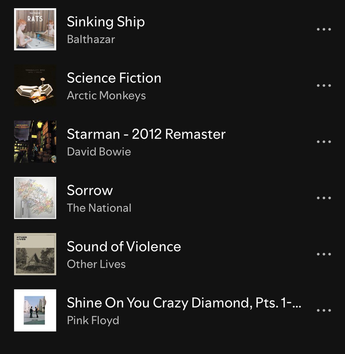 6 fav songs starting with the letter s

це виявилося супер просто 

пишіть, дам літеру)