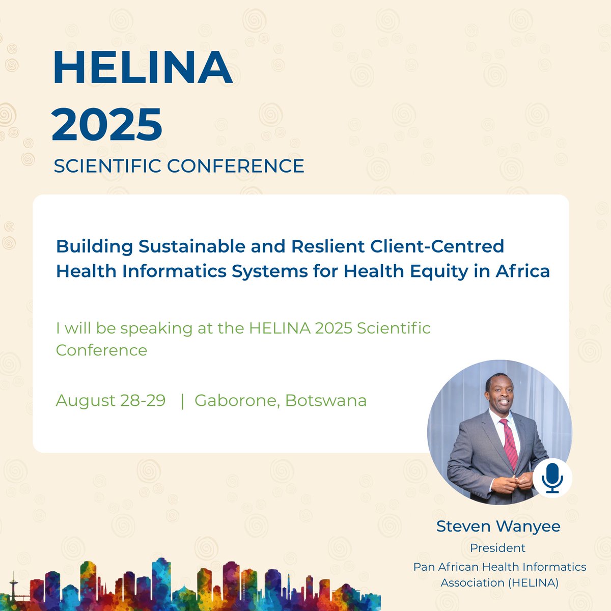 What does it take to lead digital transformation across a continent?

At #HELINA2025, we’ll hear from Steven Wanyee, HELINA President and digital health leader with 25+ years of experience across 20+ African countries.

Don't miss out! Register now: helina.africa/helina-2025/