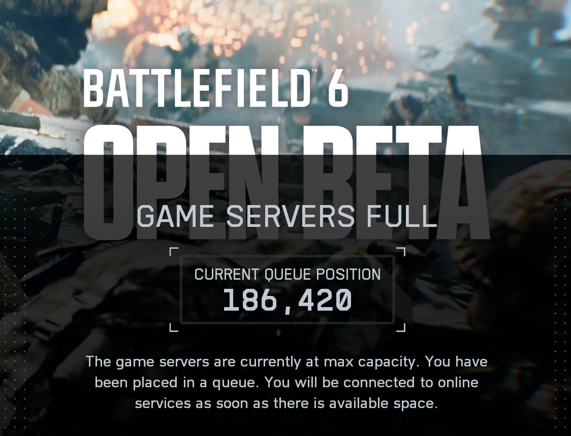 Live on <a href="/Battlefield/">Battlefield</a> game is amazing just 1 issue <a href="/EA/">Electronic Arts</a> i think we need to add more servers no good waiting between games