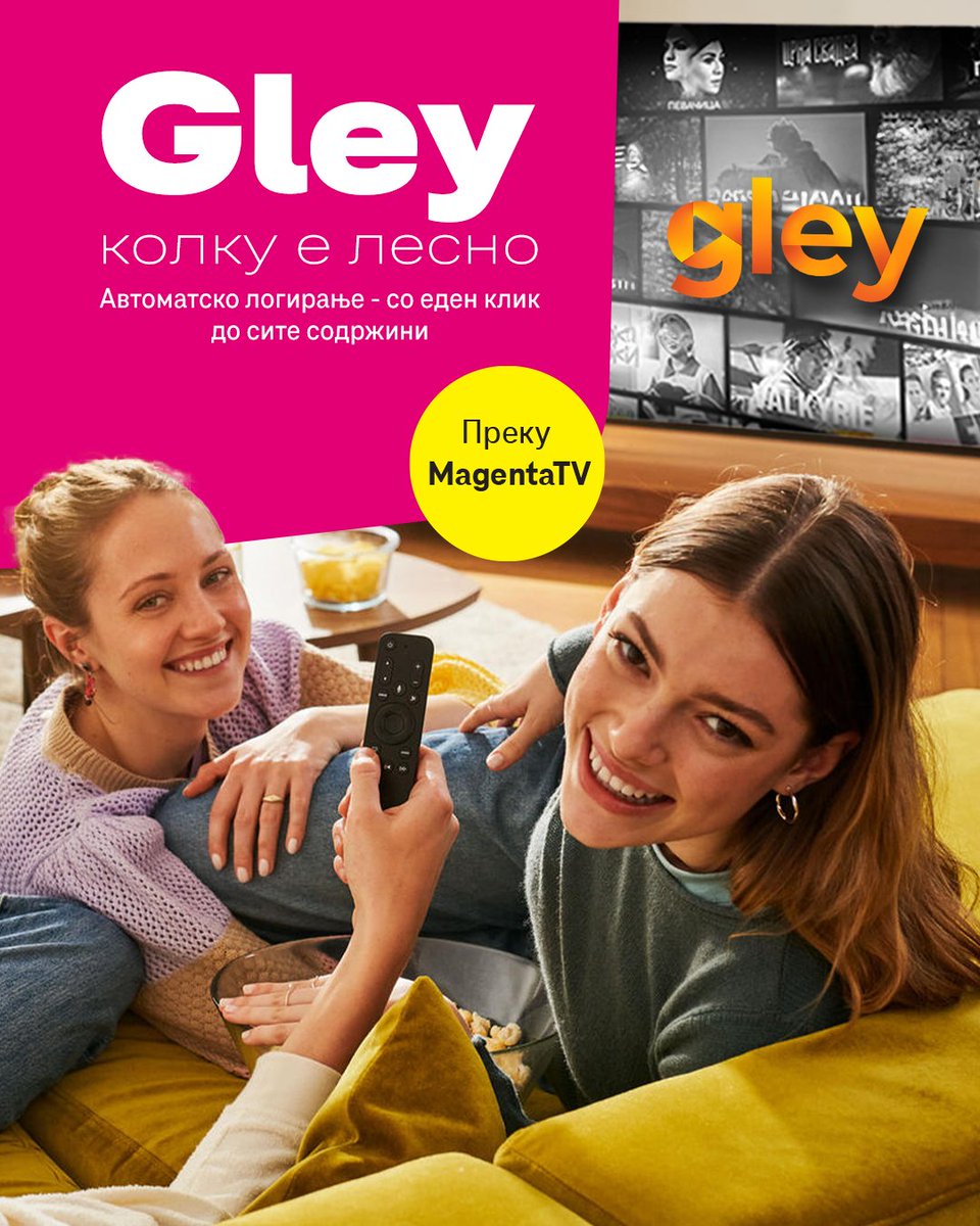 Сите знаеме како изгледа класично логирање: Внеси email, лозинка...😩
Со MagentaTV, #Gley се отвора со еден клик - без лозинки, без логирање👆
И најдоброто? Можеш да уживаш во бесплатни содржини или да активираш пакет за уште забава🍿
GLEY колку е лесно!😉
#telekom_mk #MagentaTV