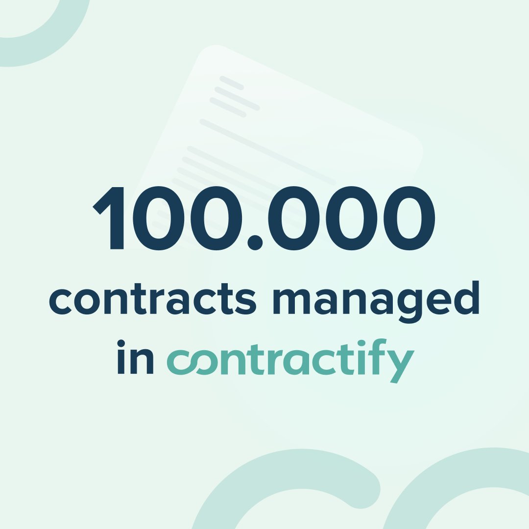 We’ve officially crossed 100,000 contracts managed in Contractify! 🥳

Thanks to our customers, partners, and team for being part of this journey 🚀

Will you soon be managing your contracts effortlessly in the cloud? 

👉🏻 Go to hubs.ly/Q03Bh5VM0