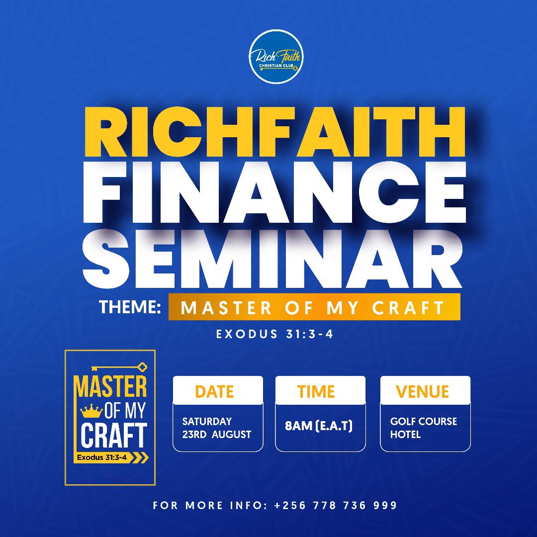 fioneezy's tweet photo. The dates for this year’s Rich Faith seminar are up🥳
📍Golf course Hotel
🗓23rd August, 2025
Entrance is free-Please feel free to register using the QR code below
#RichFaithFinanceSeminar
#ThisAugust https://t.co/FUTLzTQ2ac