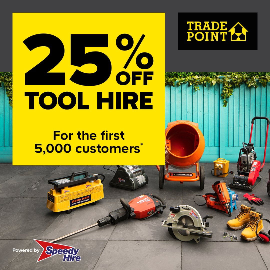 Members of York RLA get a TradePoint loyalty card, giving you an extra 10% of all purchases, so join us today and get yours.  yorkrla.co.uk/join

Tradepoint 25% off  Tool Hire - 8th August to 8th September 2025 and get your 10% TradePoint discount on top!