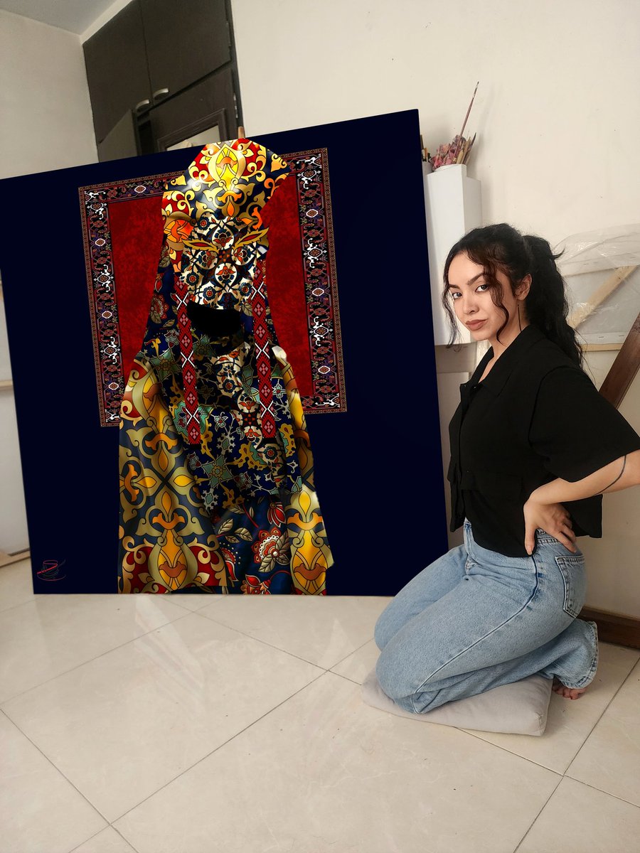 Happy new day😍

🟥A new piece from the “Warp &amp; Weft” collection!
A fusion of Persian carpet motifs, vibrant colors, and women whose eyes tell stories ✨
If you’re into details and cultural identity, don’t miss this one😌