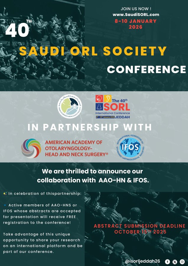 Saudi Society of ORL tweet media