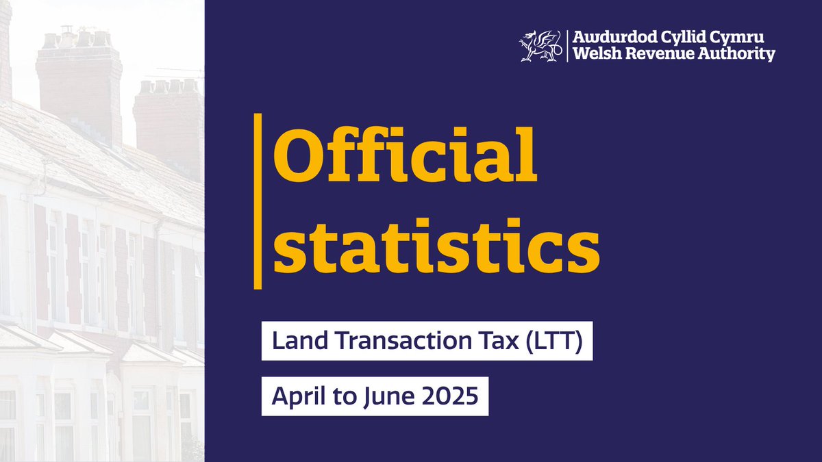 📊 Statistics 

We’ve published our official statistics for Land Transaction Tax for April to June 2025. 

For the second time, we’re publishing analysis on the intent behind higher rates transactions. 

➡️  gov.wales/land-transacti…
