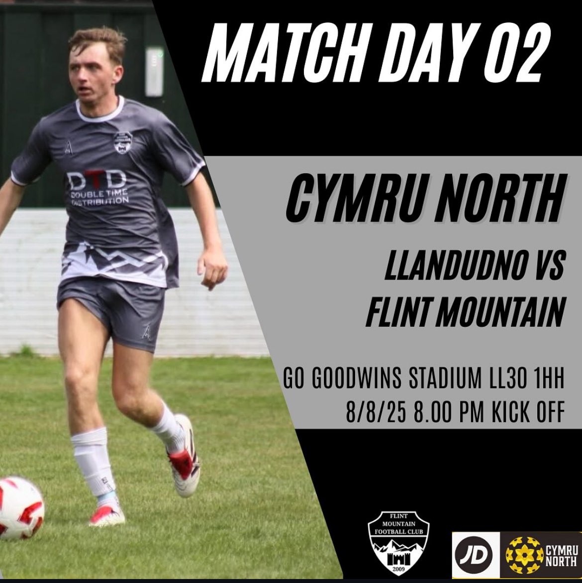 Join us on the road to Llandudno this Friday to support the lads in our #JDCymruNorth fixture 

🗓️ Friday 8th August
⏰ 8 PM KO
📍 Go Goodwins Stadium (LL30 1HH)
🆚 <a href="/LlandudnoFC/">Llandudno FC</a>