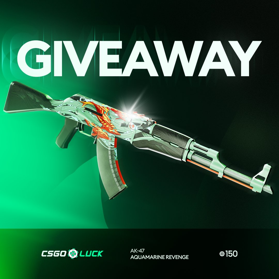 Geo (@geogambles) on Twitter photo 🎁(150) AK-47 | AQUAMARINE REVENGE! 🥳
To enter:
✅ Follow me & <a href="/officialcsluck/">CSGOLuck.com</a>
✅ Retweet + Like
✅ Tag your friends (must be active)
Giveaway ends in 5 days! ⌛️ 🎁(150) AK-47 | AQUAMARINE REVENGE! 🥳
To enter:
✅ Follow me & <a href="/officialcsluck/">CSGOLuck.com</a>
✅ Retweet + Like
✅ Tag your friends (must be active)
Giveaway ends in 5 days! ⌛️