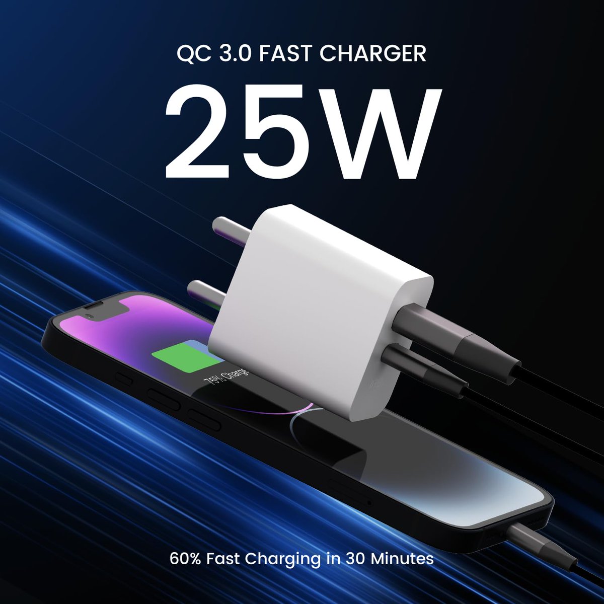 DeperAI_tech's tweet photo. Experience our MFi Certified 25W dual-port charger, featuring GaN III technology and multiple protective mechanisms: over temperature, short circuit, over current and more. Your devices are powered up and well protected! #DeperAI #SafeCharging #FastCharging https://t.co/8BTlrKtC6B