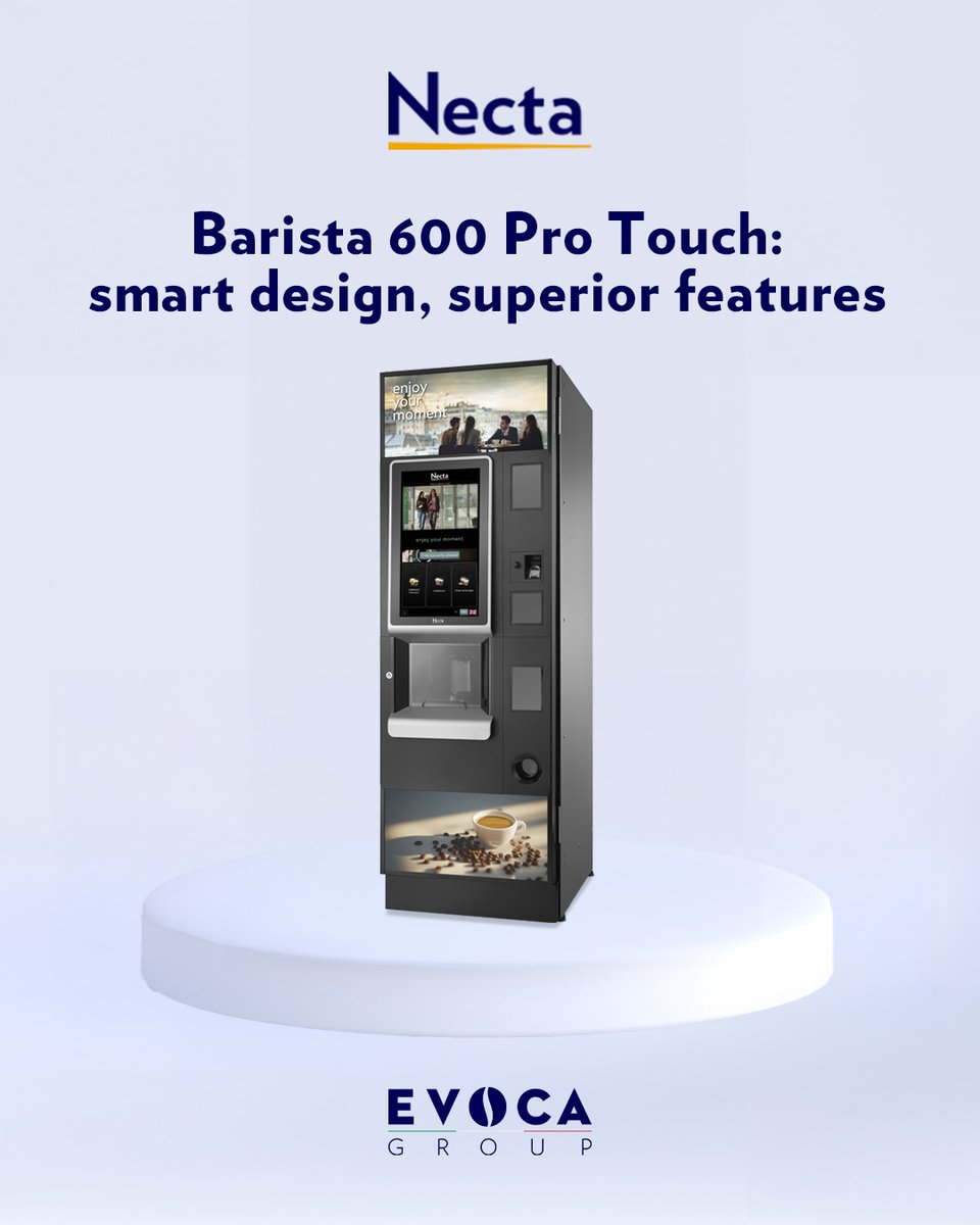 Discover the Necta Barista 600 Pro Touch – design, technology and sustainability in one form.

Discover more on our website: hubs.li/Q03zNyJQ0

#EvocaGroup #Necta #VendingMachine #ProfessionalCoffeeMachine
