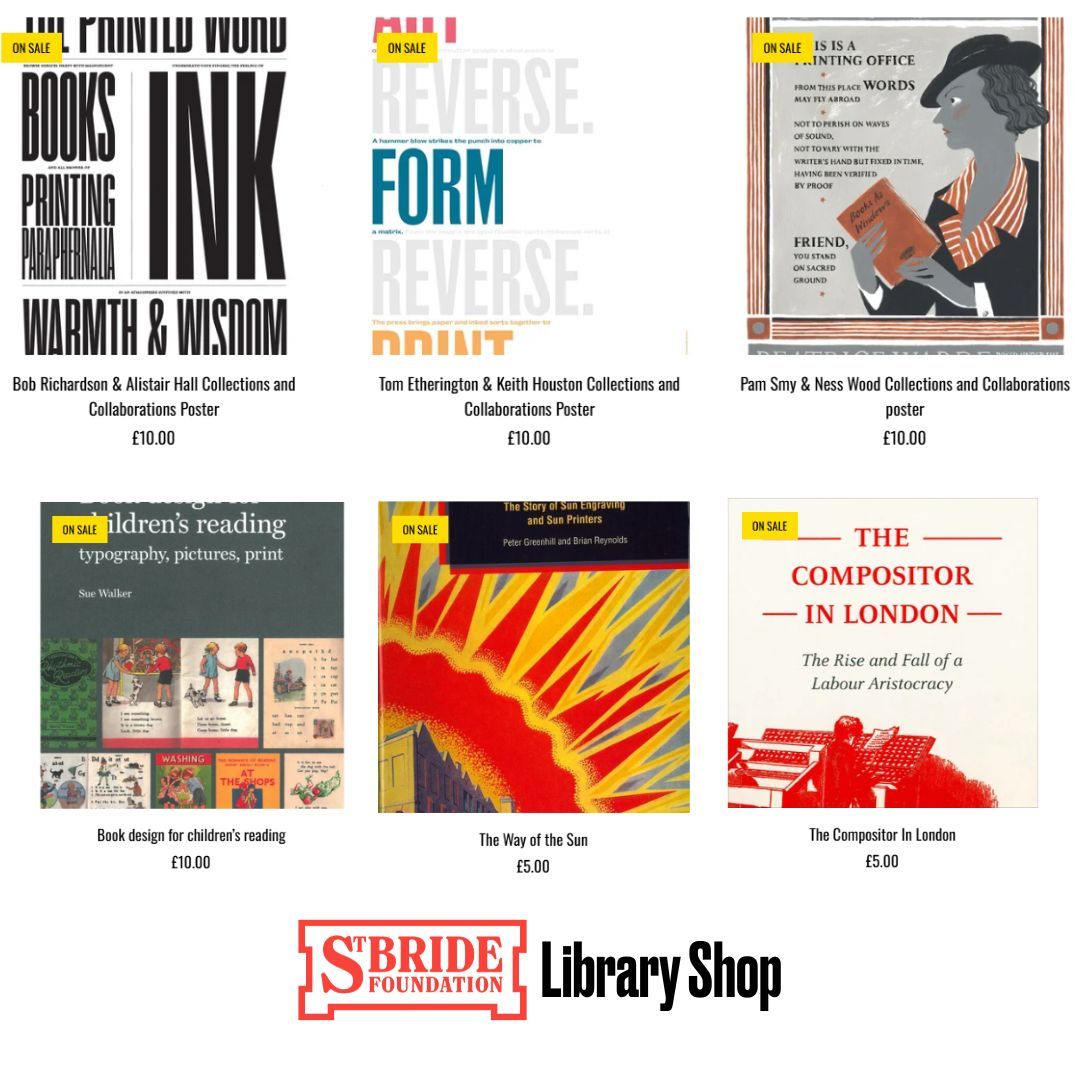 Check out our sale items available on our library bookshop page✨ 

🔗 stbridelibrary.bigcartel.com/products 

#sale #typography #printing #letterpress #books