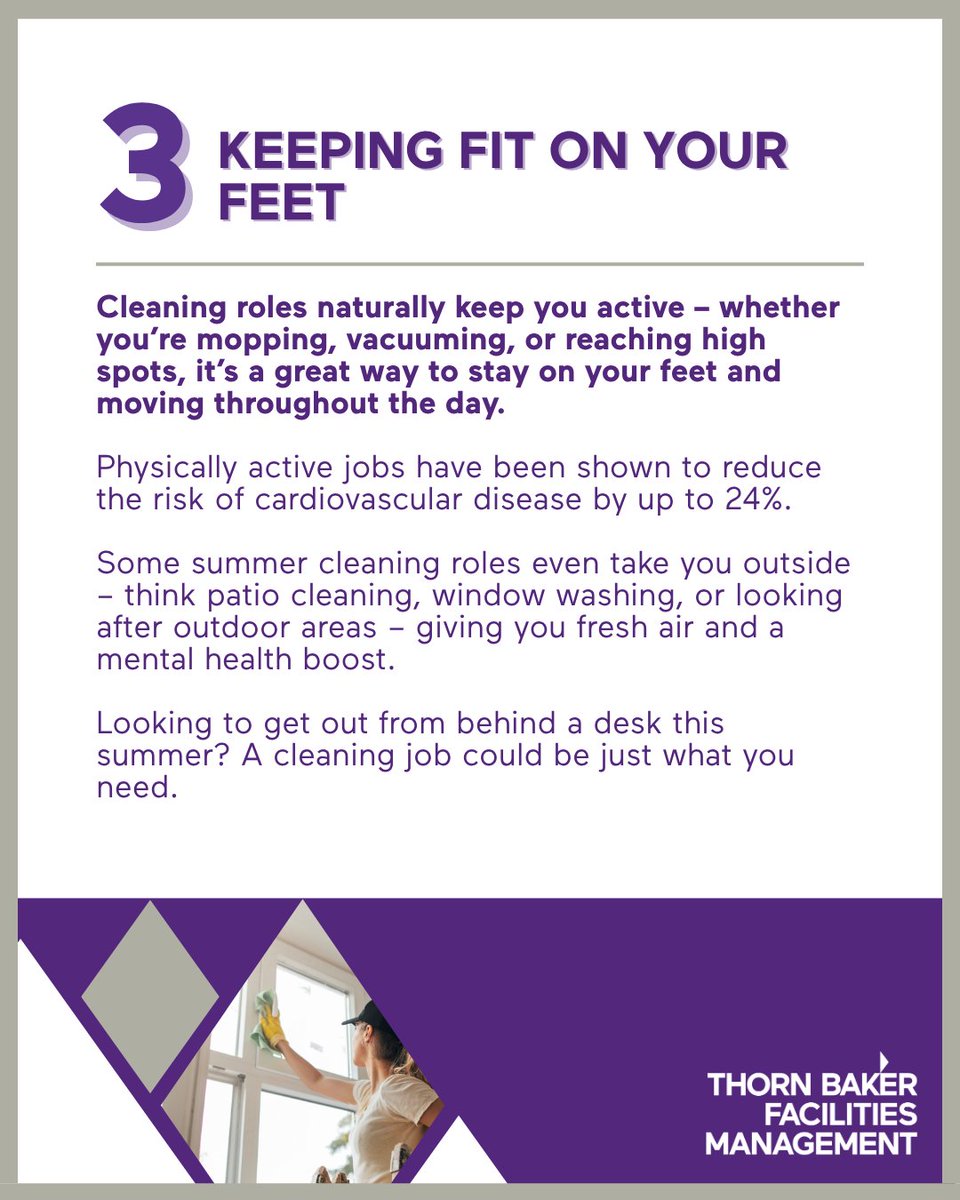Cleaning roles can often fly under the radar, but they come with real benefits and opportunities. There’s more to the job than meets the eye.

We’ve summarised 3 reasons why a cleaning job could be a smart move this summer. 

#FMSpecialists #CleaningWork #ThisIsThornBaker