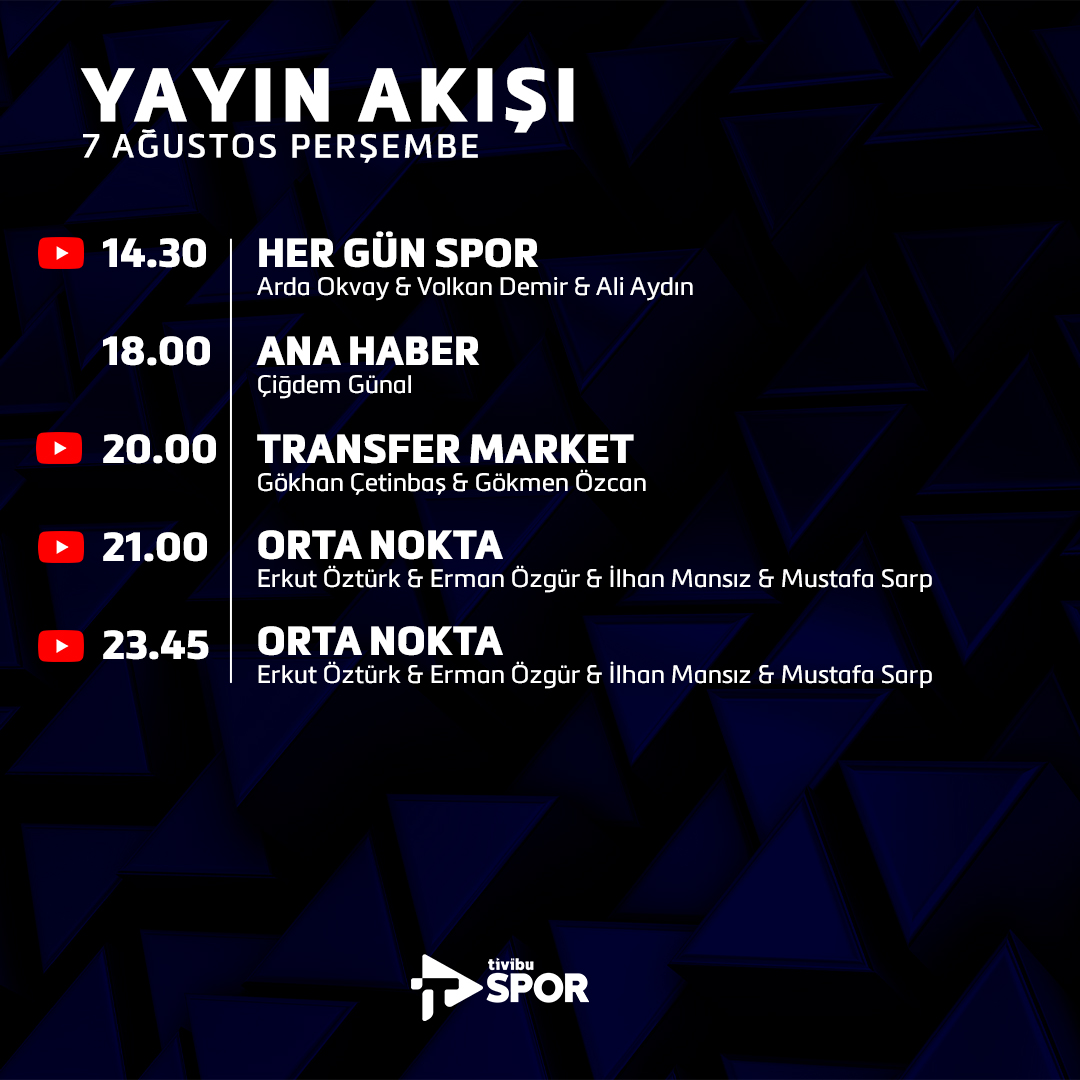 Tivibu Spor'da bugün👇