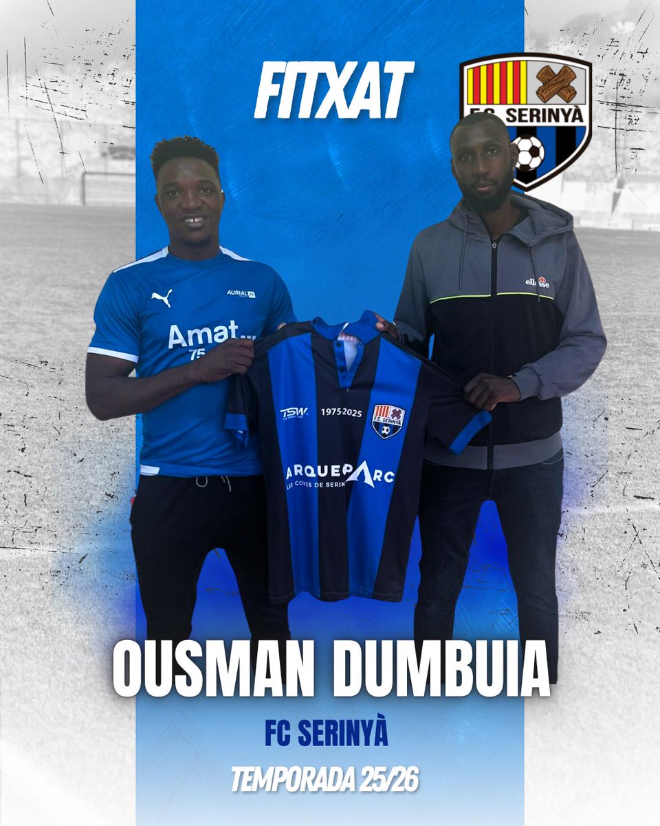 ⚫🔵 FITXAT ⚫🔵 

OUSMAN DUMBUIA nova incorporació del Serinyà. Jugador explosiu que arriba per reforçar l'atac de l'equip, i per ensenyar-nos què significa estar fort de veritat. Ja tenim l'home dels Ous, ara només falta la truita de gols. Benvingut Dumbuia! #SempremésSerinyà