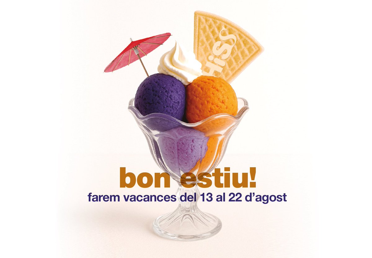 HiSS Hub d'Innovació Social i Sanitària (@hisshubinnova) on Twitter photo Del 13 al 22 d’agost, el HiSS tanca per vacances
L’oficina del HiSS romandrà tancada per descans estival del 13 al 22 d’agost. En cas que necessiteu la nostra atenció podeu contactar amb nosaltres a través de l’adreça electrònica info@hiss.cat, i us respondrem tan aviat com sigui Del 13 al 22 d’agost, el HiSS tanca per vacances
L’oficina del HiSS romandrà tancada per descans estival del 13 al 22 d’agost. En cas que necessiteu la nostra atenció podeu contactar amb nosaltres a través de l’adreça electrònica info@hiss.cat, i us respondrem tan aviat com sigui