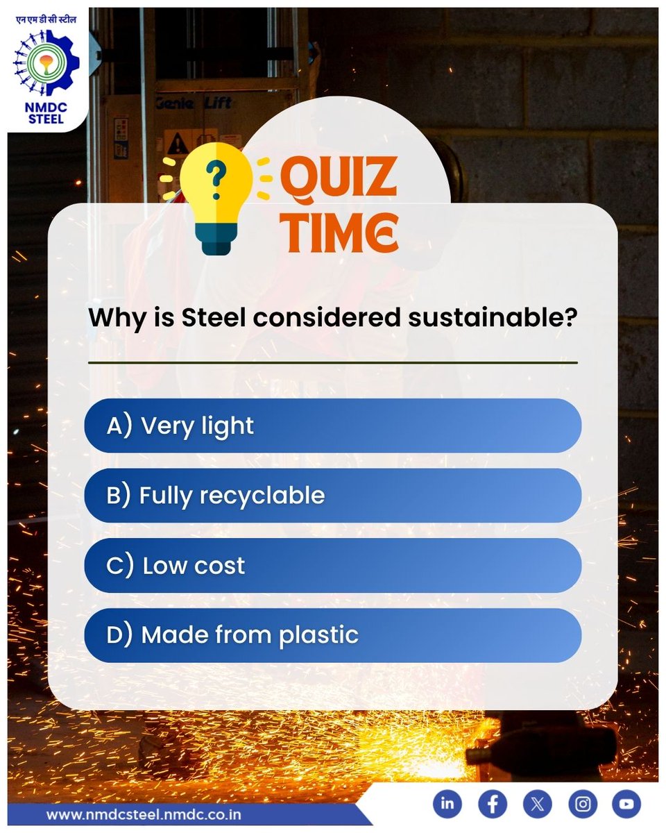 Strong, dependable Steel continues to play a key role in building a sustainable future. Its ability to be reused without losing strength makes it a preferred choice for sustainable development across industries.
#EcoFriendlySolutions #GreenMaterials #SustainableFuture