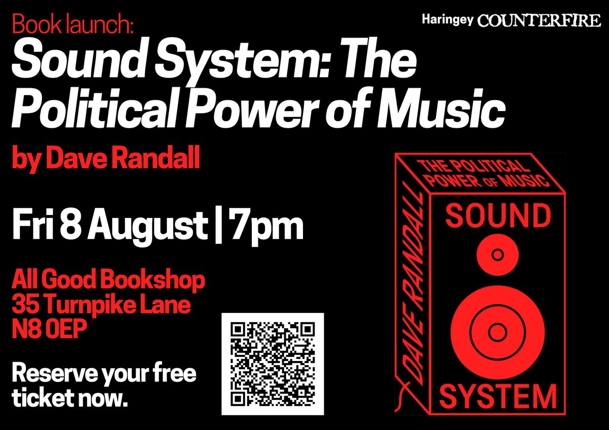 TOMORROW: Join us as musician and activist Dave Randall launches the second edition of his acclaimed book, 'Sound System: The Political Power of Music.' Book your free ticket here: allgoodbookshop.co.uk/order-items/ol…