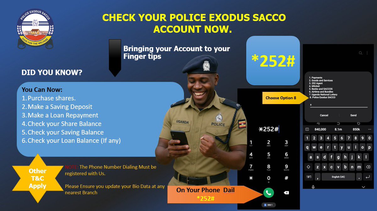 UPDATE: 
DID YOU KNOW YOU CAN NOW;
1. Purchase Shares
2. Make Savings Deposit
3. Make Loan Repayment
4. Check your Share Balance
5. Check your Saving Balance
6. Check your loan Balance.

Simply Dail *252*8#

Or 

Dail *252#
Then Choose Option 8