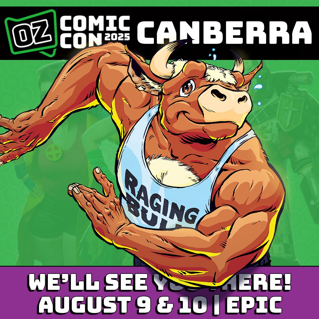 GPComix's tweet photo. THIS weekend! Come and say “hi” or “moo” or whatever at Oz Comic-Con in Canberra. Thanks to the team at @OzComicCon ! https://t.co/gxS4DIkoDo