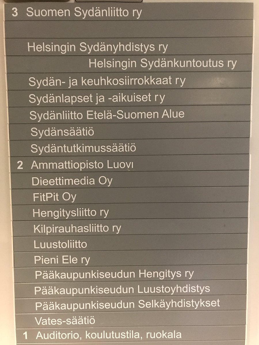 Jyrki Vainio (@jyrkivainio) on Twitter photo Täällä on esim. <a href="/Arto_Koskelo/">Arto Koskelo 🇫🇮🤠</a> käyttänyt termiä "rälssi" suomalaisesta julkiseen rahaan kytkeytyneestä järjestökentästä. Kieltämättä tämä tuli mieleen, kun katselin tämän helsinkiläisen rakennuksen aulan kylttiä. Näillä on toimistot, näillä on arvatenkin toiminnanjohtajat jne: Täällä on esim. <a href="/Arto_Koskelo/">Arto Koskelo 🇫🇮🤠</a> käyttänyt termiä "rälssi" suomalaisesta julkiseen rahaan kytkeytyneestä järjestökentästä. Kieltämättä tämä tuli mieleen, kun katselin tämän helsinkiläisen rakennuksen aulan kylttiä. Näillä on toimistot, näillä on arvatenkin toiminnanjohtajat jne: