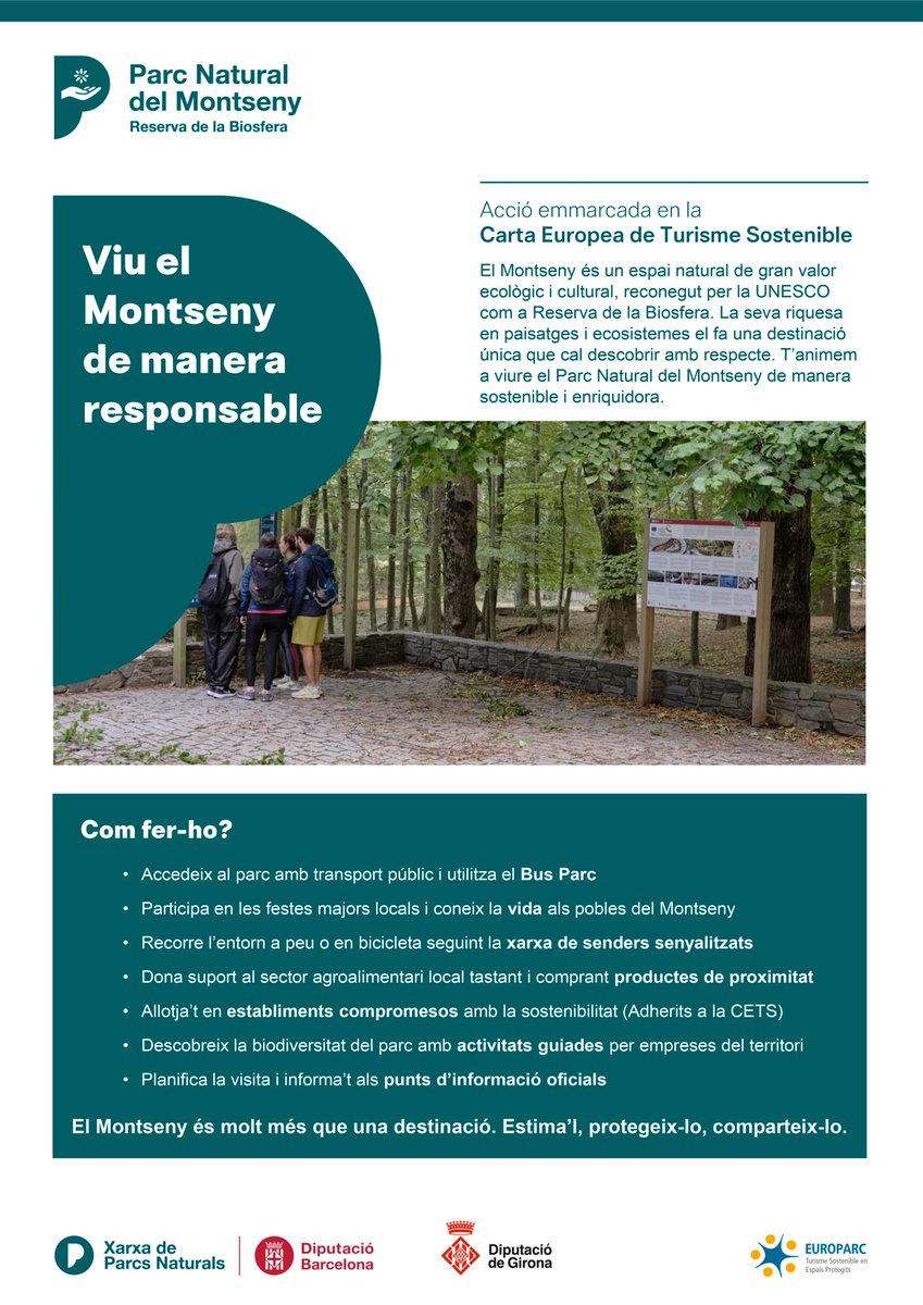 Parc Natural i Reserva de la Biosfera del Montseny (@montseny) on Twitter photo 🌿Aquest estiu et proposem viure el <a href="/montseny/">Parc Natural i Reserva de la Biosfera del Montseny</a> de manera més sostenible:
🚍Utilitza el Bus Parc
🥾Recorre l’entorn a peu o en bicicleta
👣Descobreix la biodiversitat del Parc amb activitats guiades per empreses del territori
I molt més! #CETSMontseny #turismesostenibleMontseny 🌿Aquest estiu et proposem viure el <a href="/montseny/">Parc Natural i Reserva de la Biosfera del Montseny</a> de manera més sostenible:
🚍Utilitza el Bus Parc
🥾Recorre l’entorn a peu o en bicicleta
👣Descobreix la biodiversitat del Parc amb activitats guiades per empreses del territori
I molt més! #CETSMontseny #turismesostenibleMontseny