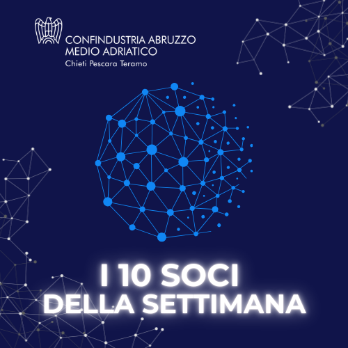 10 soci della settimana:

TAI PRORA Srl
TAIM Srl
TALENTRAINING Srl
TAUMAT Srl
TAURO AUTOTRASPORTI SRL
TE CONNECTIVITY ITALIA srl
TE.AM. TERAMO AMBIENTE SPA 
TEAM CONSULTING PAYROLL &amp; LEGAL srl
TEAMSERVICE Srl
TEATE ECOLOGIA Srl