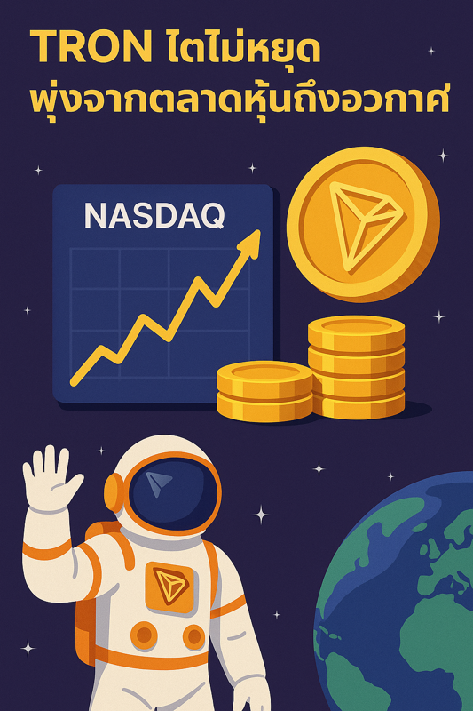 ปี 2025 ถือเป็นปีทองของ TRON แบบแท้จริง 💥
เริ่มจาก TRON ได้เข้าตลาดหุ้น Nasdaq เรียบร้อย! โดยใช้วิธีควบรวมกับบริษัท SRM Entertainment
ไม่ใช่แค่เข้าตลาดอย่างเดียว แต่เหรียญ TRX ยังถูกเก็บไว้เป็น “สินทรัพย์สำรอง” ในพอร์ต SRM มูลค่ารวม $210 ล้านเลยทีเดียว!

✨ แถมฐานผู้ใช้ก็โตสุด ๆ