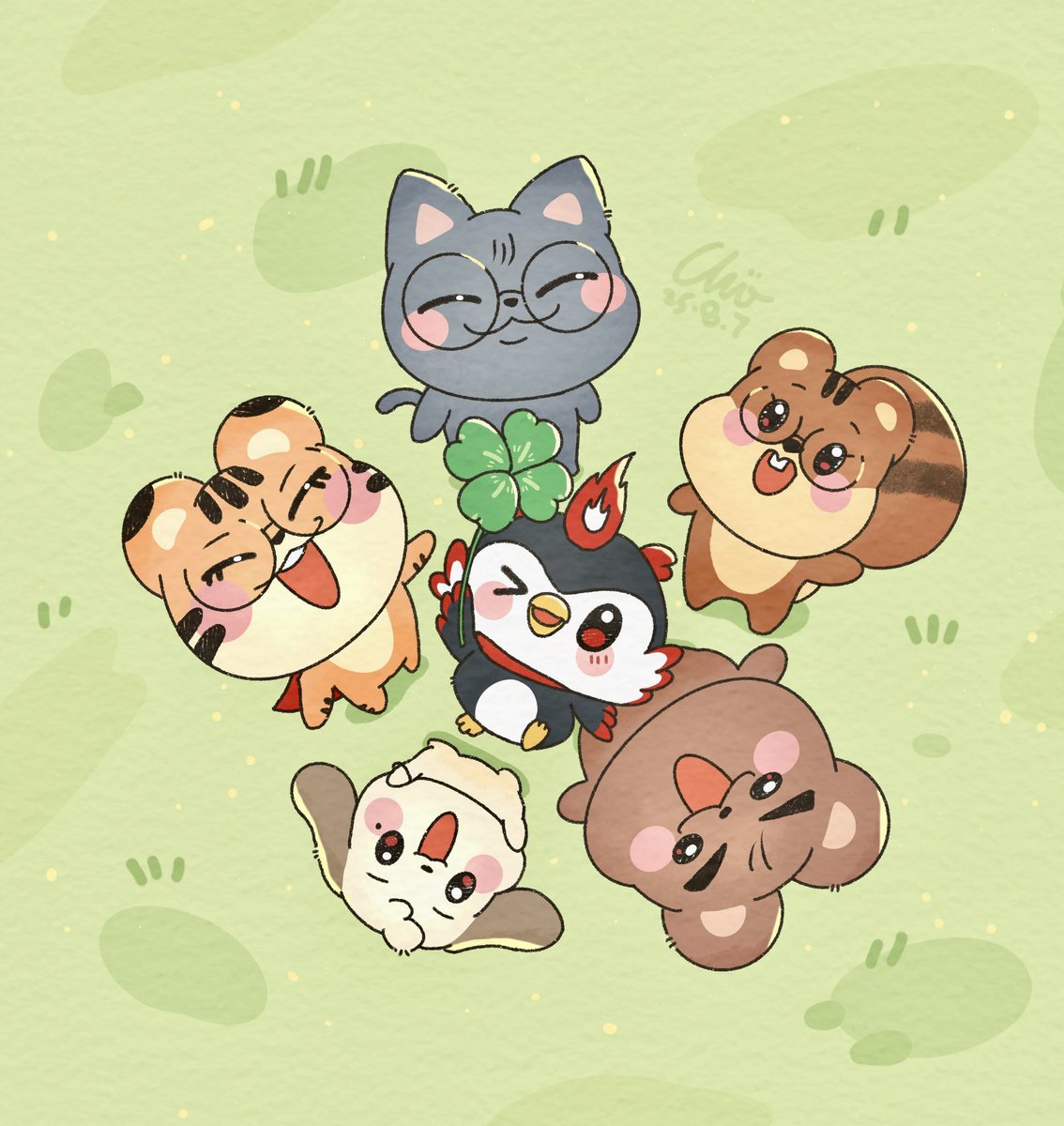 pinyi0115's tweet photo. 🪶🍀
🐶🐻🐱🐯🐿️

#Doran #Oner #Faker 
#Gumayusi #Keria #T1WIN https://t.co/EfYmq2CKKi