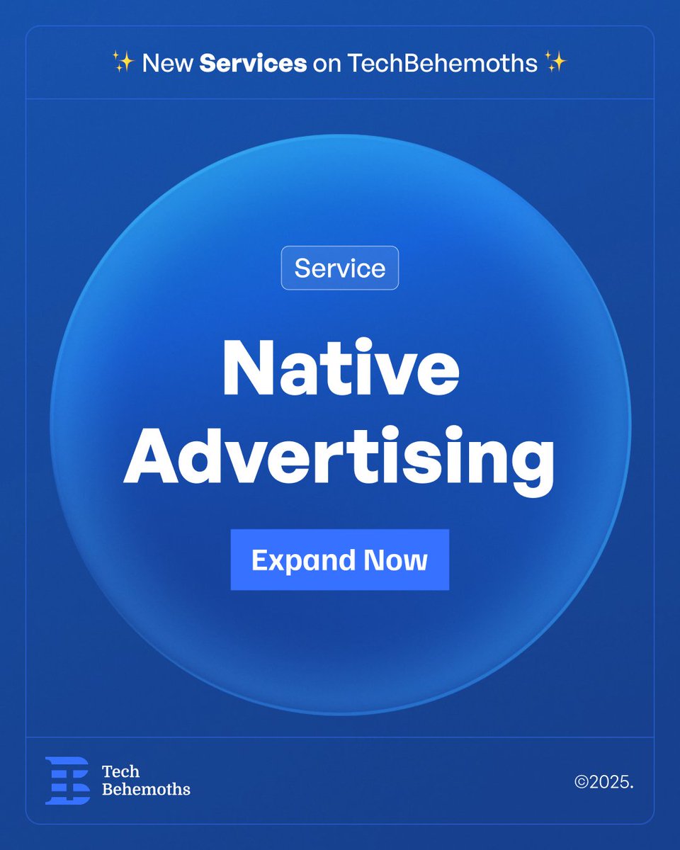 🆕 New on #TechBehemoths: Native Advertising Services!

Boost visibility &amp; brand reach with seamless, high-impact ad formats. 

📢 List your #NativeAdvertising services → techbehemoths.com/companies/nati…

#DigitalMarketing #BrandAwareness #TechBehemoths