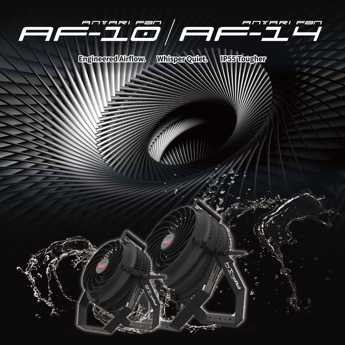 AntariOfficial's tweet photo. 💨 Blow Big. Stay Quiet. 🔇

Introducing the Antari AF-14 IP &amp; AF-10 IP — high-velocity fans with powerful airflow, low noise, and IP-55 rated, perfect for outdoor! 

Pair with the optional AFC-1 for Wireless/WDMX control.

📦 Contact your local distributor today!

#Antari https://t.co/OO4p306TfT