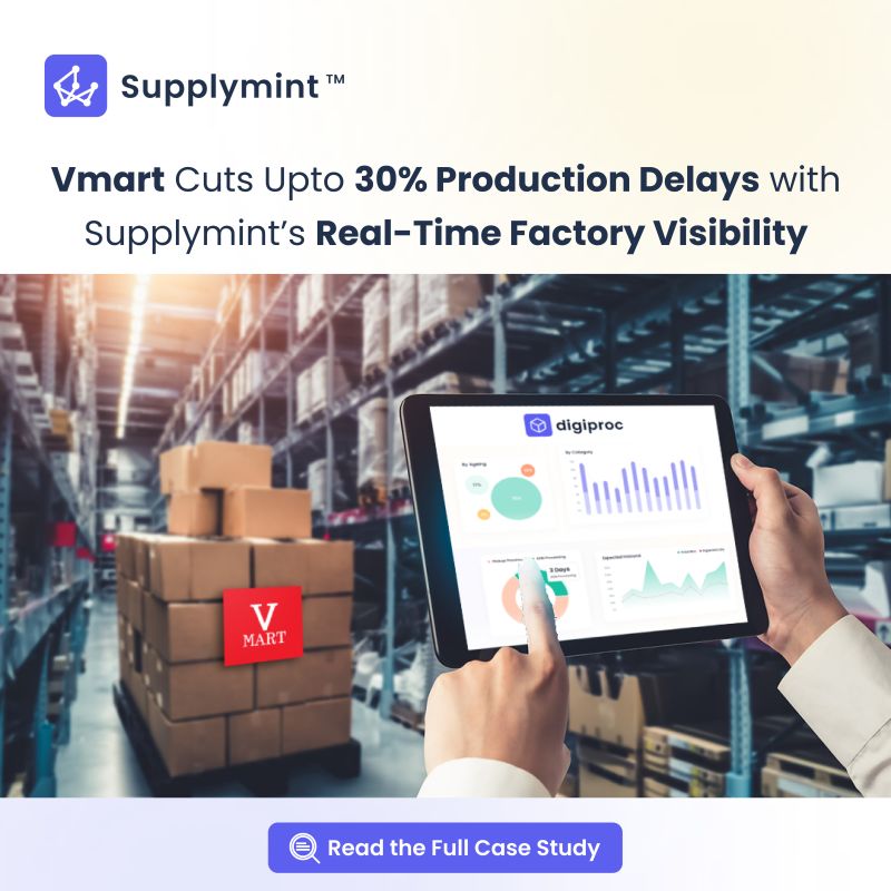 supplymint's tweet image. V-Mart Retail cut production delays by up to 30% with real-time factory visibility from Supplymint DigiProc.

✅ Live vendor updates
✅ Instant delay alerts
✅ Smarter planning

Read the full case study: supplymint.com/blogs/case-stu…

#SupplyChain #Procurement #Retail #DigiProc