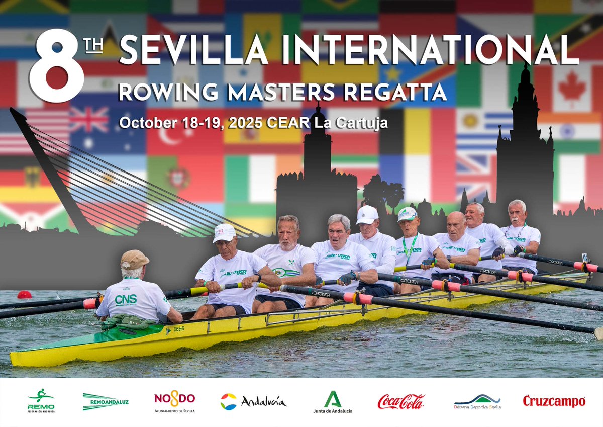 cartujacear's tweet photo. ℹ Abierto el plazo de inscripción para la VIII Sevilla International Rowing Masters Regatta  (18 y 19 de octubre) en  #CartujaCEAR

👉🏻Precio especial, hasta el 1 de septiembre 📲 https://t.co/RfGc72sCHl https://t.co/KjyndgozDL
