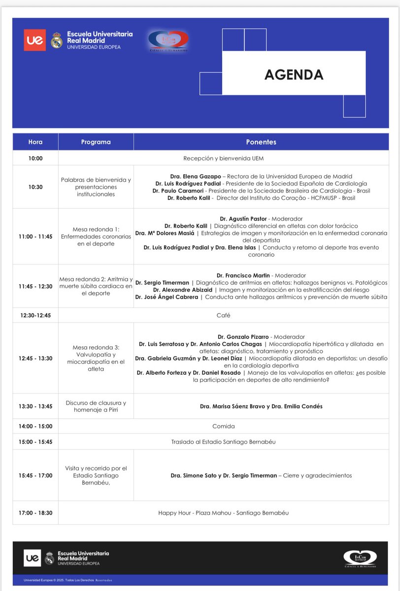 🫶⚽️ We brought together science and passion: sports cardiology in action, with a visit to the heart of the Bernabéu as the perfect closing.
An experience where knowledge, health, and excitement come together <a href="/RealMadridUE/">Escuela Universitaria Real Madrid UE</a> 
Register here👇

forms.office.com/Pages/Response…