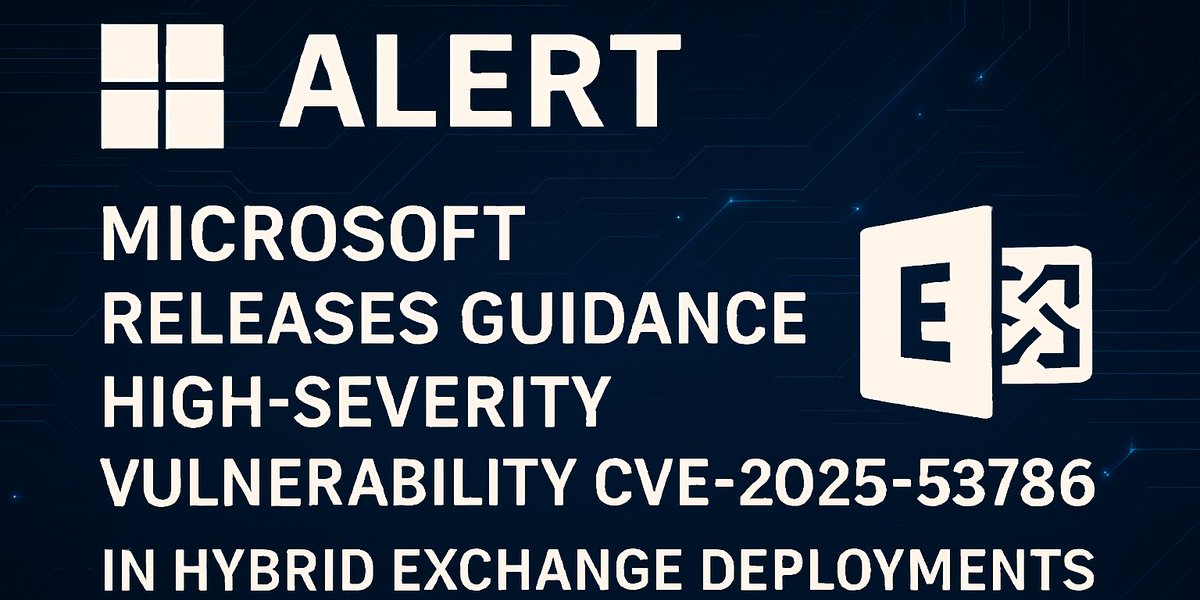 #Microsoft: rilevata vulnerabilità con gravità “alta” che interessa ambienti #Exchange #Hybrid

Rischio:🟡

Tipologia:
🔸Elevation of Privilege

🔗acn.gov.it/portale/w/micr…

🔄Aggiornamenti disponibili🔄