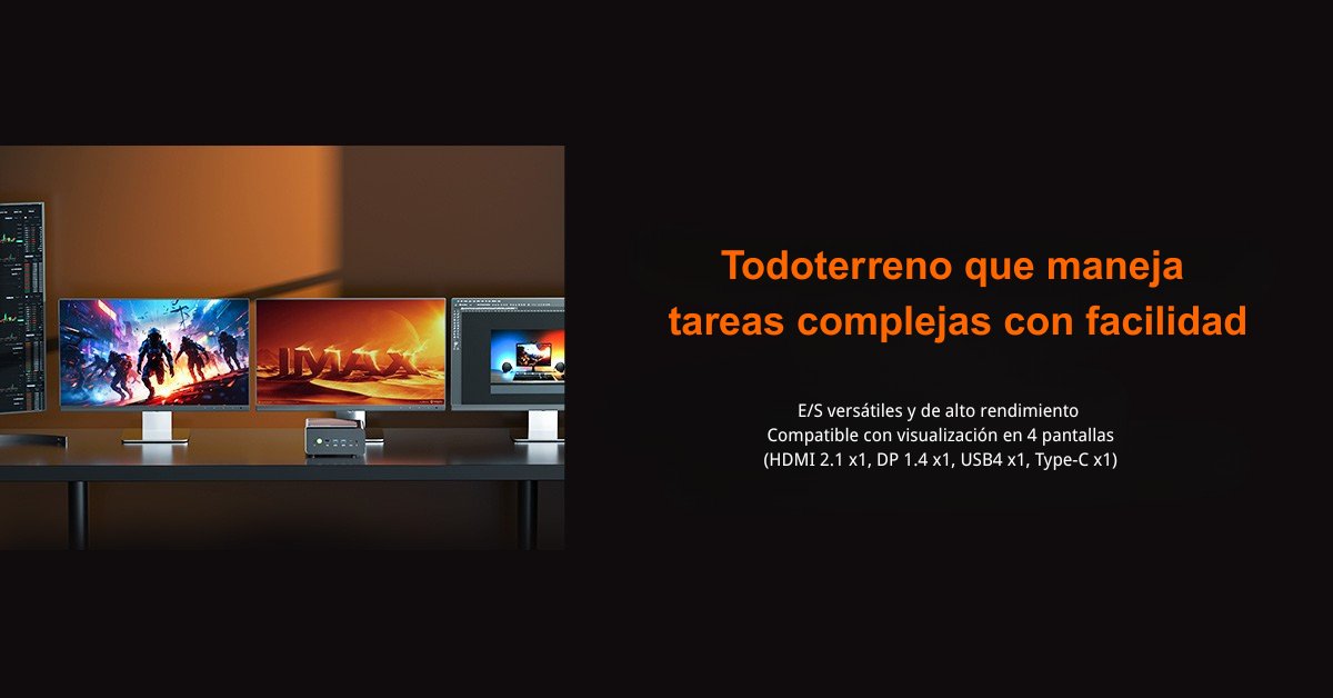 GMKtecEspanol's tweet image. Trabaja de forma más inteligente con soporte para 4 pantallas 4K simultáneas y un puerto USB4 que ofrece transferencia de datos de 40 Gbps y carga PD, todo en un solo mini PC.
💰 Desde €409,99
🛒 Europa: de.gmktec.com/products/gmkte…
#GMKtec #K12 #MultiDisplay