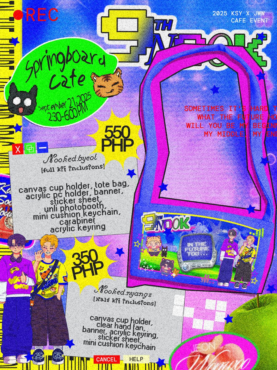 #9TH_NOOK: 𝙞𝙣 𝙩𝙝𝙚 𝙛𝙪𝙩𝙪𝙧𝙚 𝙩𝙤𝙤…ˊ˗     

           ⓘ NOOKED status : 🅾️NLINE

           GET UR STUFF HERE 🥗
           𖤐 form.jotform.com/storedinlove/n…

🍄SUN 9.21.2025 
🍏springboard cafe — españa, mnl

#9TH_NookCSE🪼 
#권전 ^⚯^ ⭐️ ◝‿◜