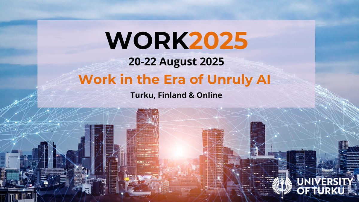 Only two weeks to go! 

And only five days to register. Do it here before August 12th: work2025.fi/registration/