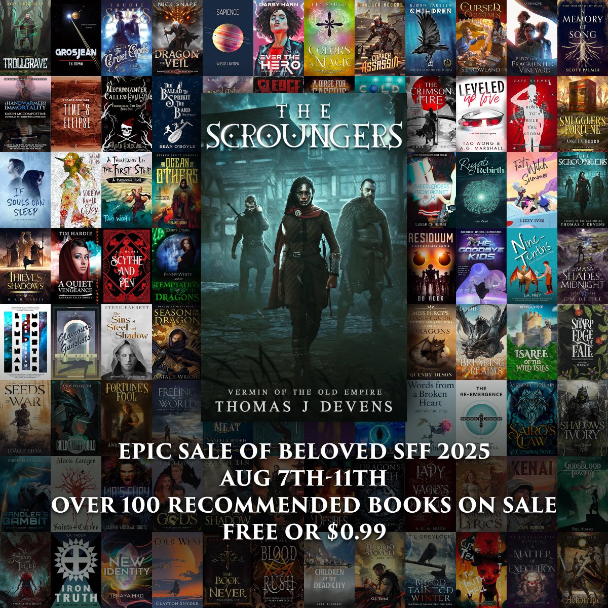 100+ Beloved SFF books- FREE or 99c
So many amazing books
Both Vermin novellas 99c
Some recs of amazing authors I've read:

<a href="/DB_Rook/">DB Rook</a> <a href="/TimHardieAuthor/">Tim Hardie</a> <a href="/JoaoSilvaWrites/">João F. Silva</a> <a href="/FrasierArmitage/">Frasier Armitage (is on hiatus)</a> 

To mention all the great books from authors I want to read, I'd have to buy a blue chec-

🔗🔽